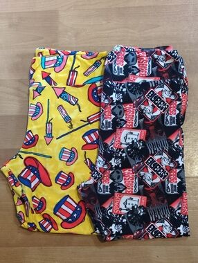 2 Lularoe Leggings Disney and 4th of July Tall & Curvy